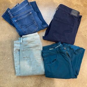 Lot of 4 Womens American Eagle skinny  Size 8 L